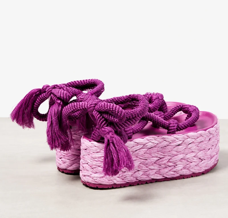 Women's Purple Gladiator Sandal with High Platform
