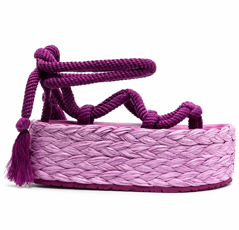 Women's Purple Gladiator Sandal with High Platform