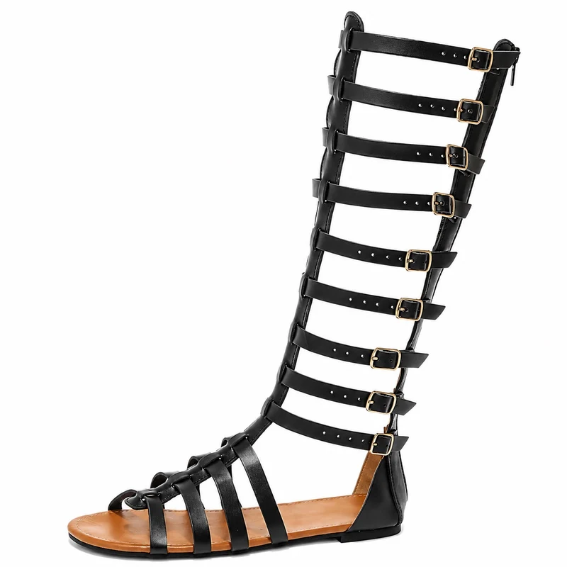 Women's High Top Spartan Sandal with Buckles