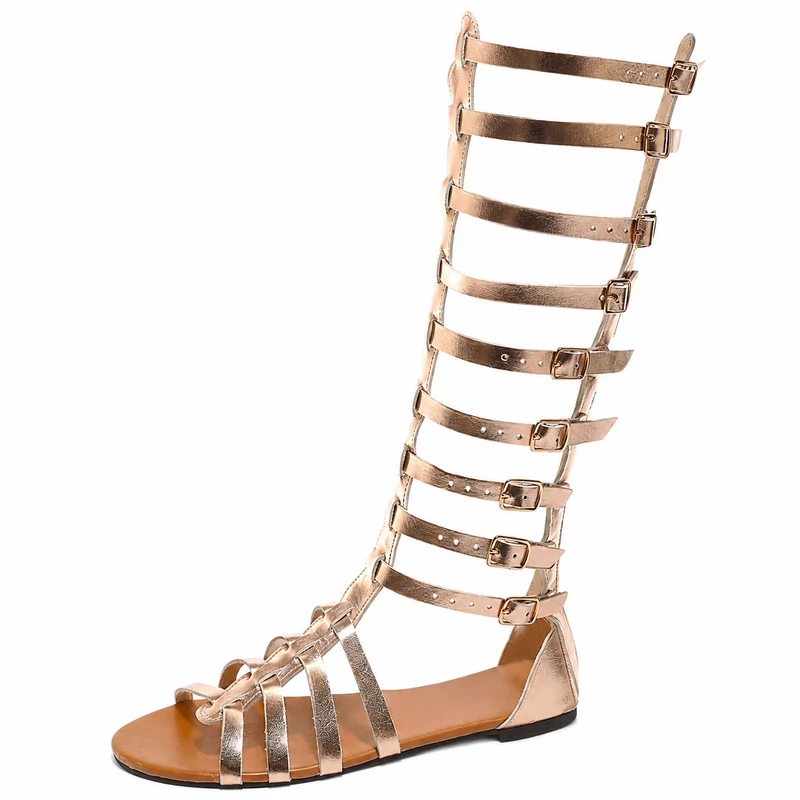 Women's High Top Spartan Sandal with Buckles