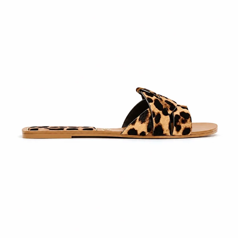 Leopard Slipper Style Elegant Sandal