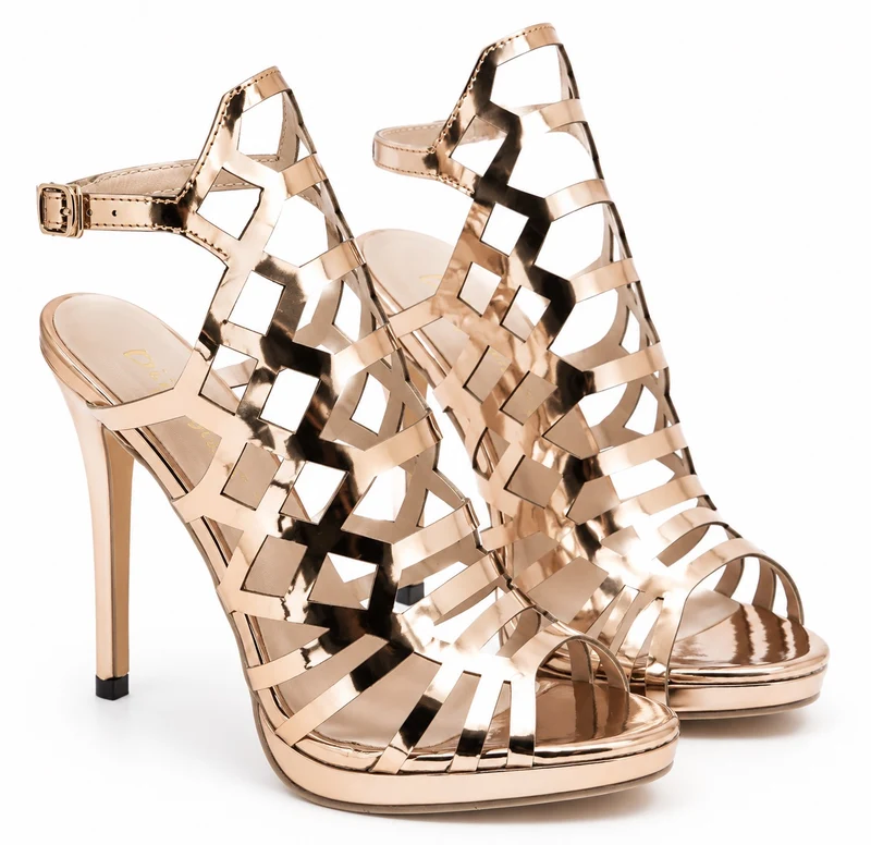 High Heel Gladiator Sandal with Cross Straps