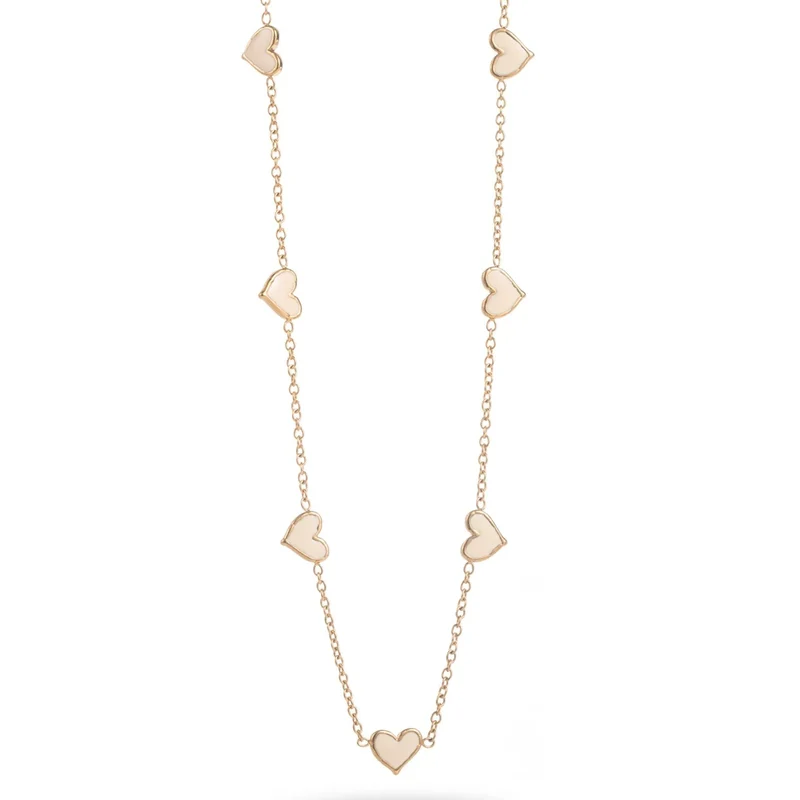 Collier 7 cœurs doré en acier inoxydable