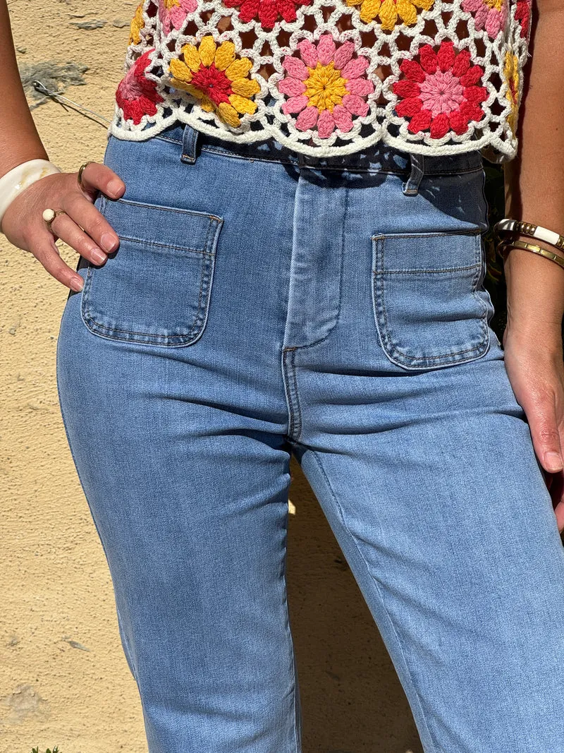 Jean denim clair flare ELENA Oraije