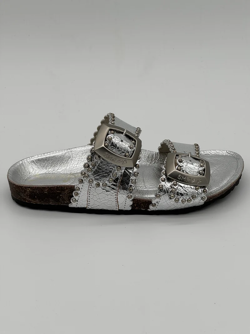Mules argentées ARONA Semerdjian