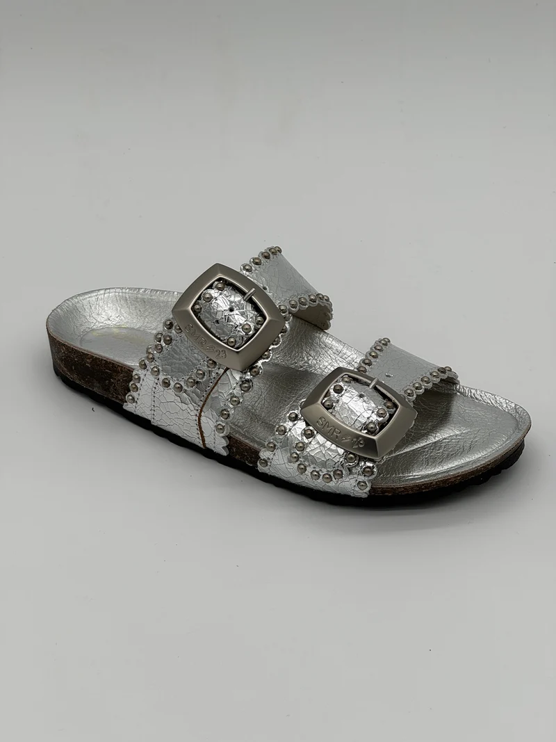 Mules argentées ARONA Semerdjian