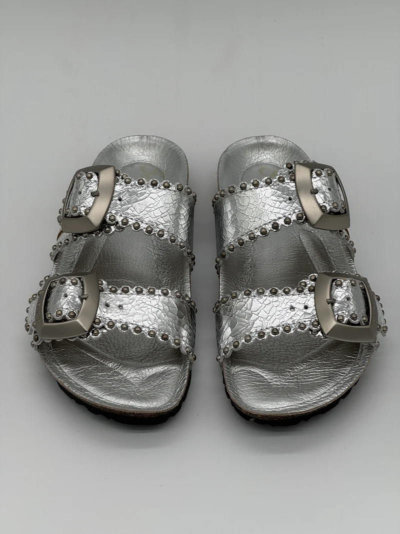Mules argentées ARONA Semerdjian
