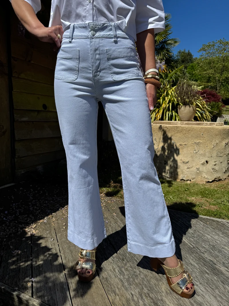 Jeans denim rayé bleu ELENETTE Oraije