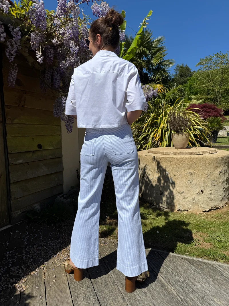 Jeans denim rayé bleu ELENETTE Oraije