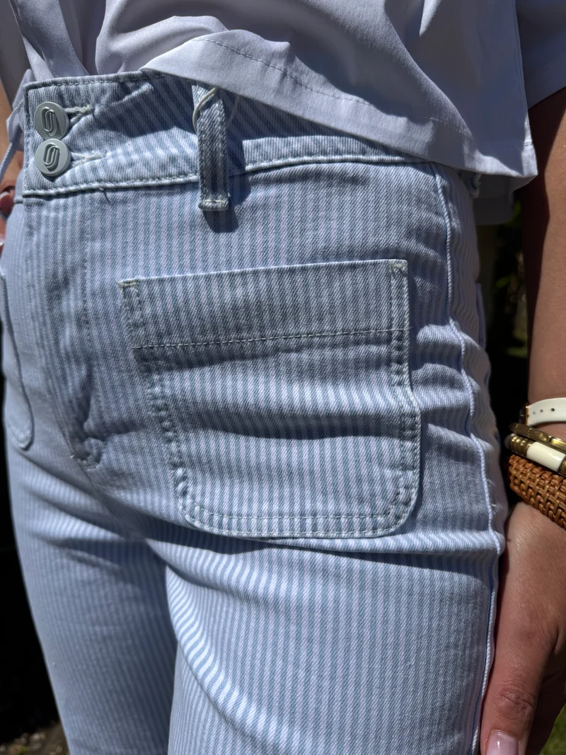 Jeans denim rayé bleu ELENETTE Oraije
