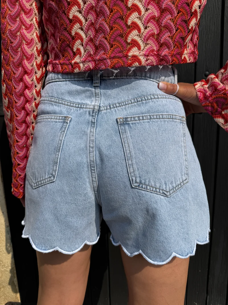 Short FLEUR denim clair Oraije