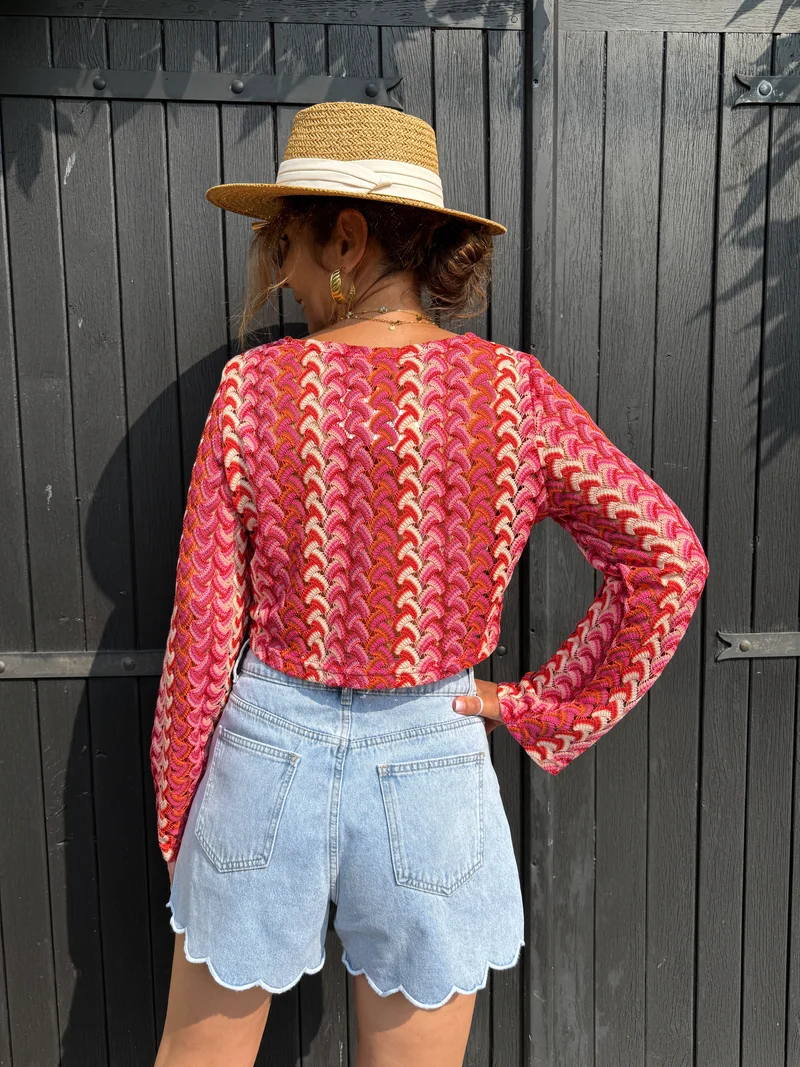 Short FLEUR denim clair Oraije