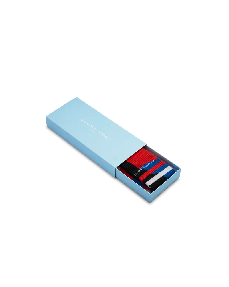 Socks in Cotton, Red Blue