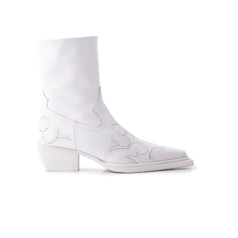 Frantz White Leather