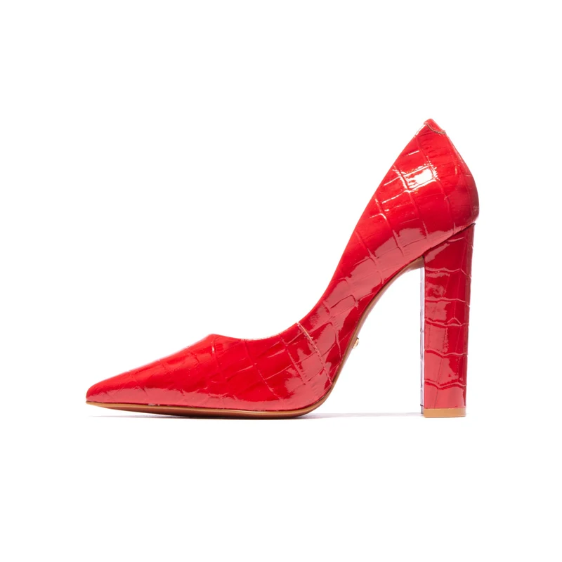 Antonella Red Patent Croco