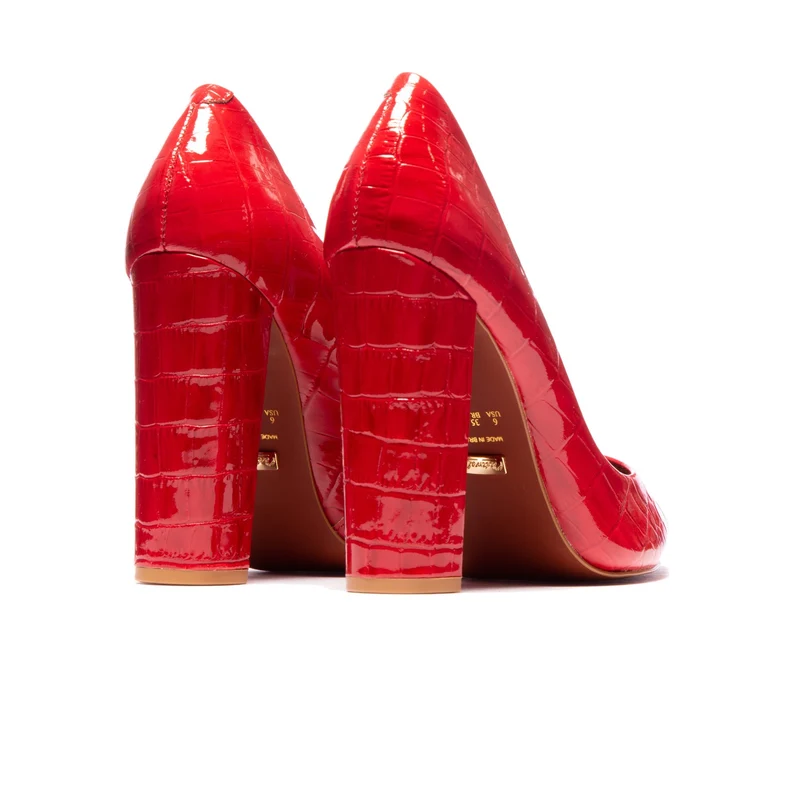 Antonella Red Patent Croco