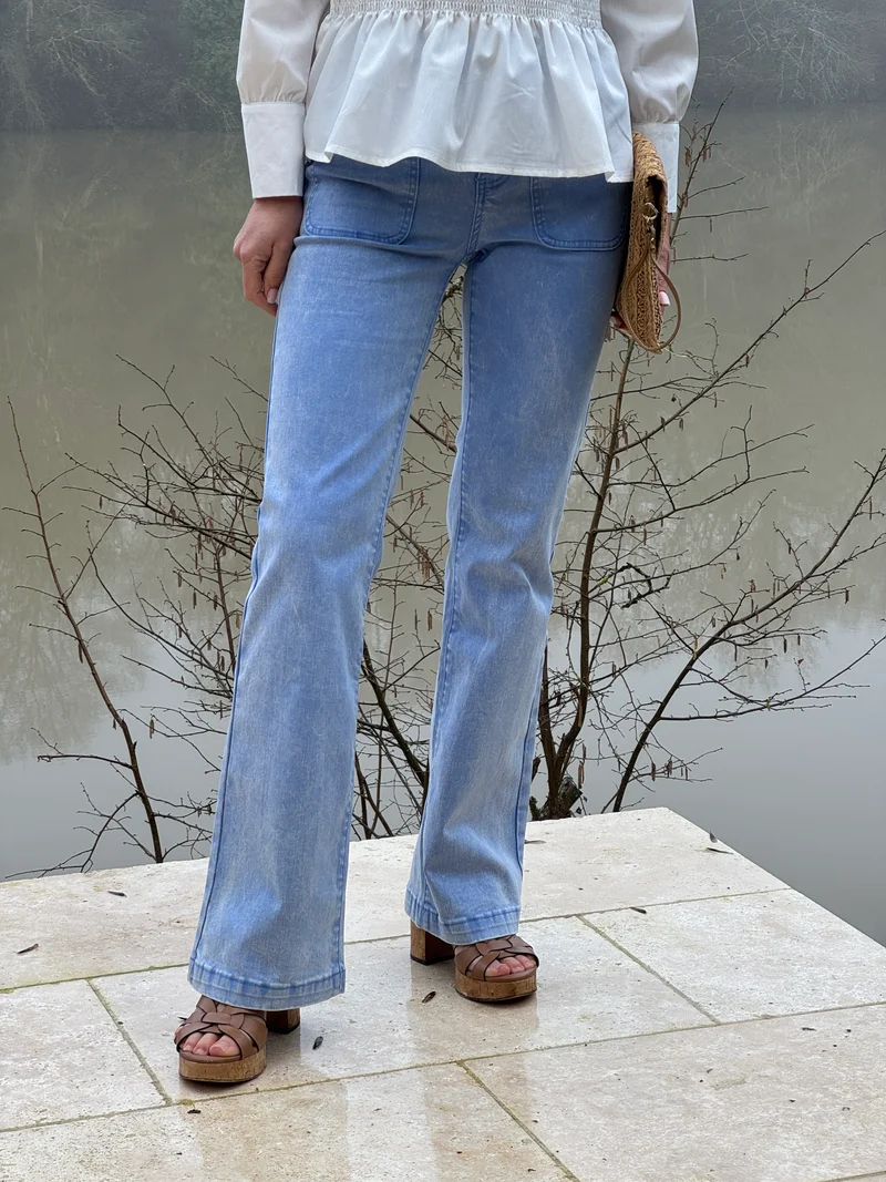 Jean flare bleu ciel délavé SONNY La Petite Étoile