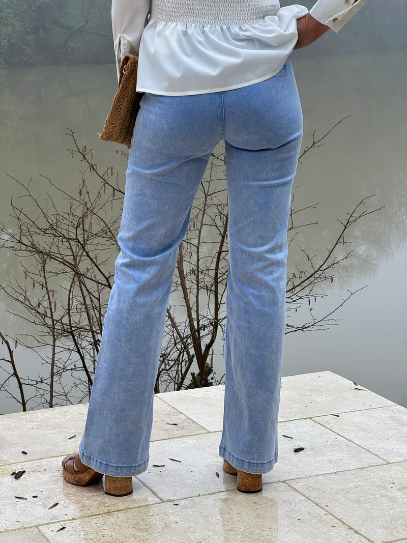 Jean flare bleu ciel délavé SONNY La Petite Étoile