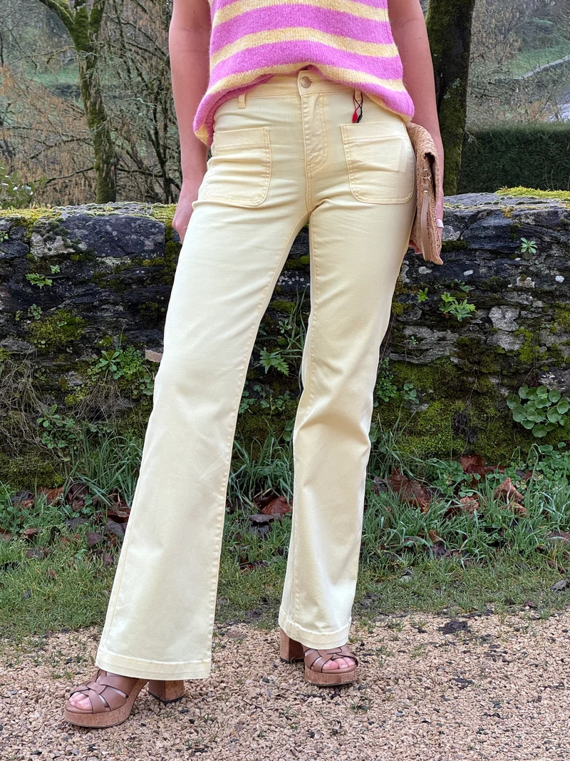 Jean flare jaune délavé SONNY La Petite Étoile