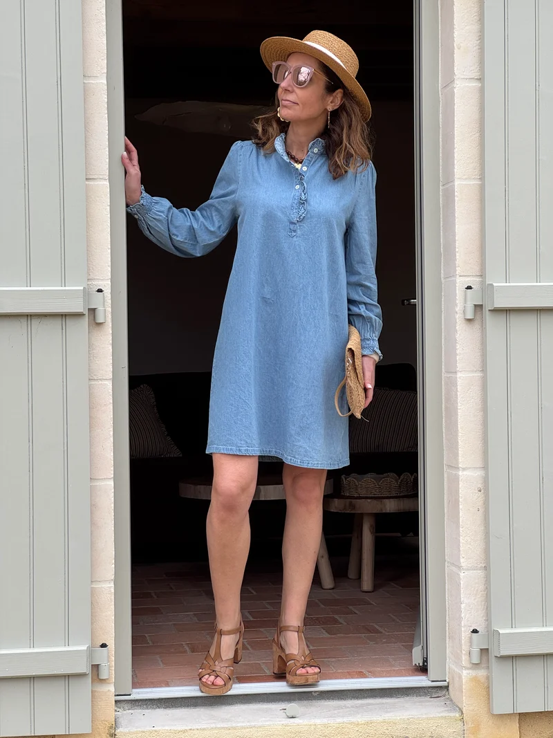 Robe manche longue en jean stone RAITY La Petite Etoile