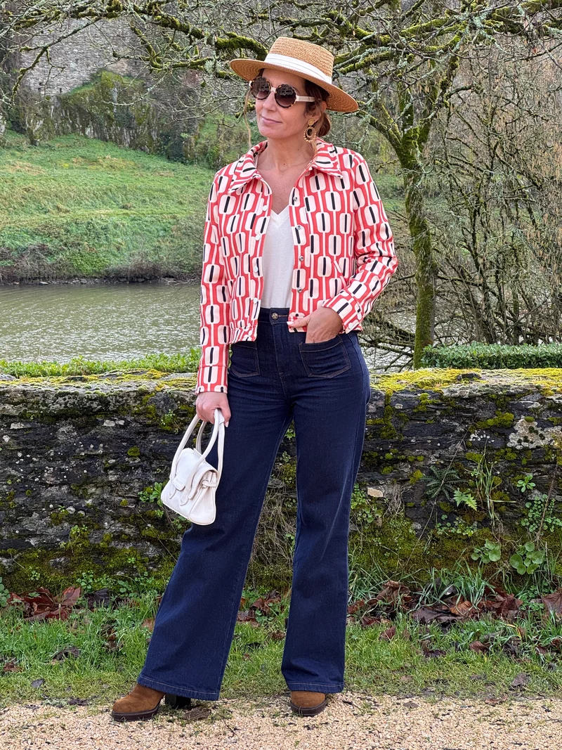 Veste SEVENTIES n°184 orange Hippocampe