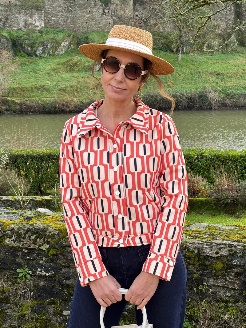 Veste SEVENTIES n°184 orange Hippocampe