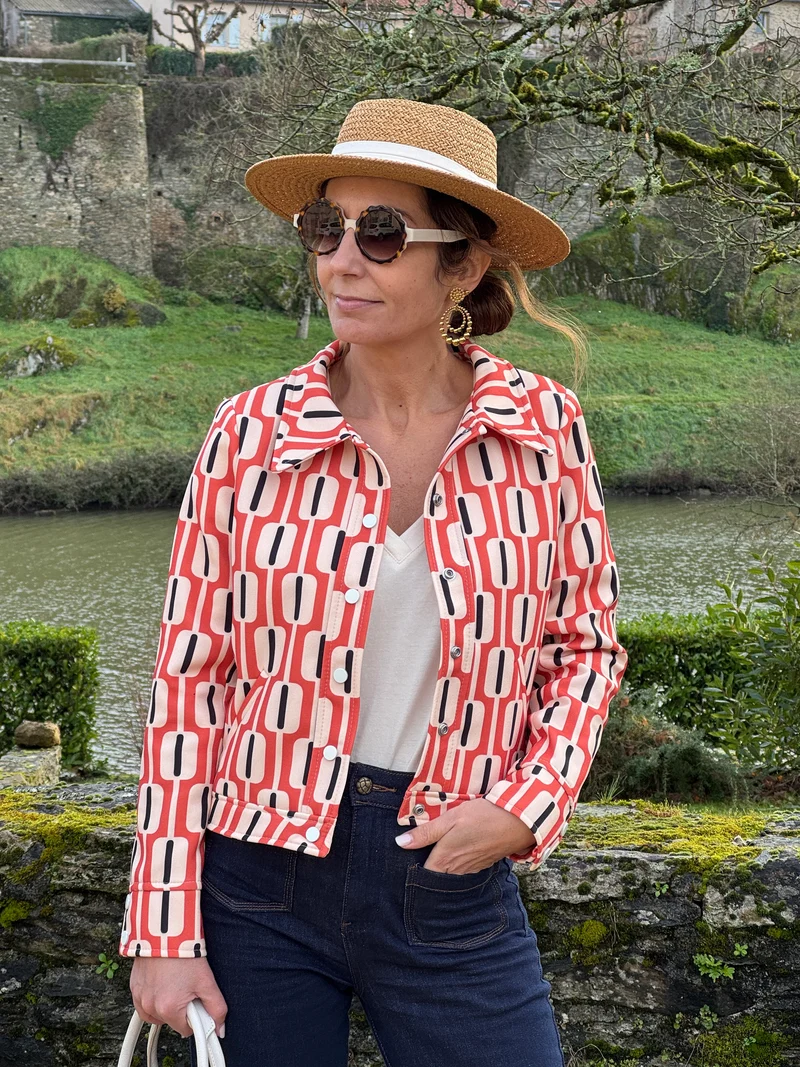 Veste SEVENTIES n°184 orange Hippocampe