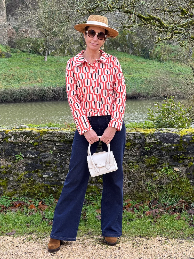 Veste SEVENTIES n°184 orange Hippocampe