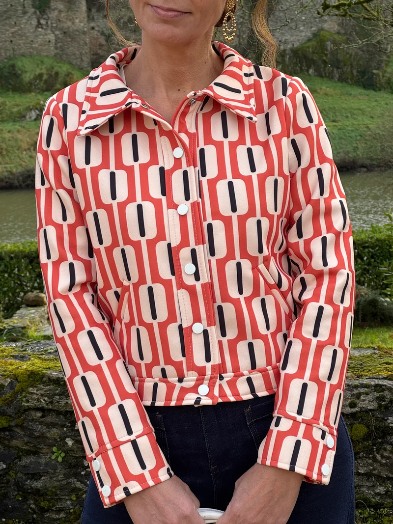 Veste SEVENTIES n°184 orange Hippocampe