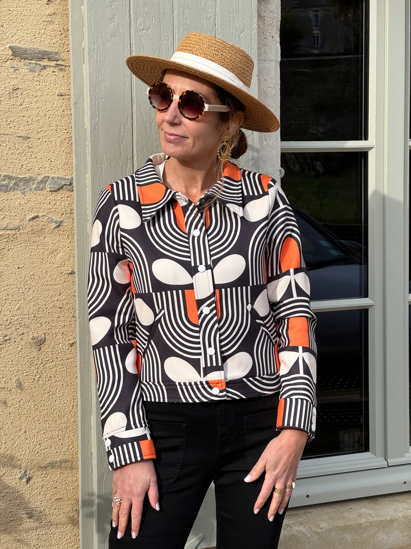 Veste SEVENTIES n°182 orange Hippocampe