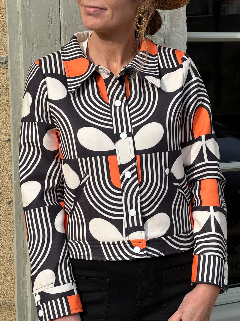 Veste SEVENTIES n°182 orange Hippocampe