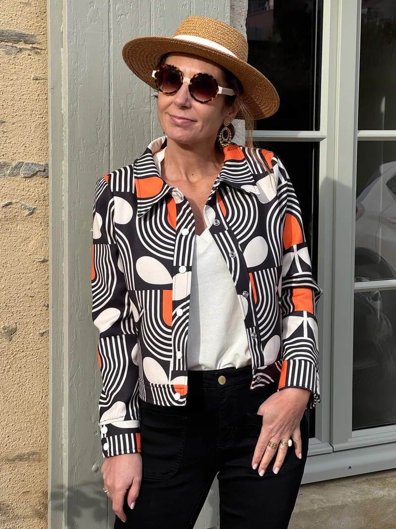 Veste SEVENTIES n°182 orange Hippocampe