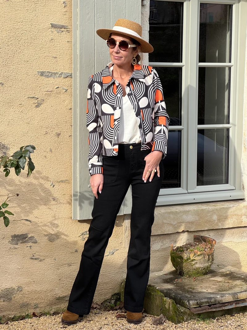 Veste SEVENTIES n°182 orange Hippocampe