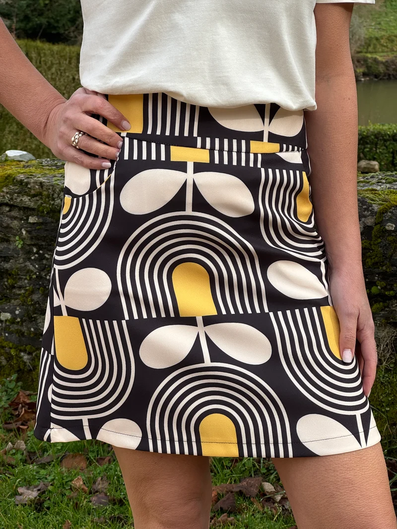 Jupe SEVENTIES n°182 moutarde Hippocampe