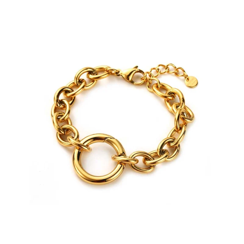 Bracelet Doré à Gros Maillons acier inoxydable