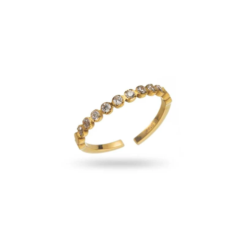 Bague Ligne Étincelante Dorée acier inoxydable