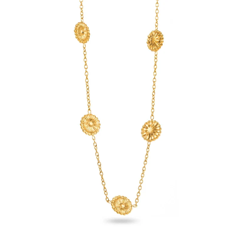 Collier 5 Marguerites Doré acier inoxydable