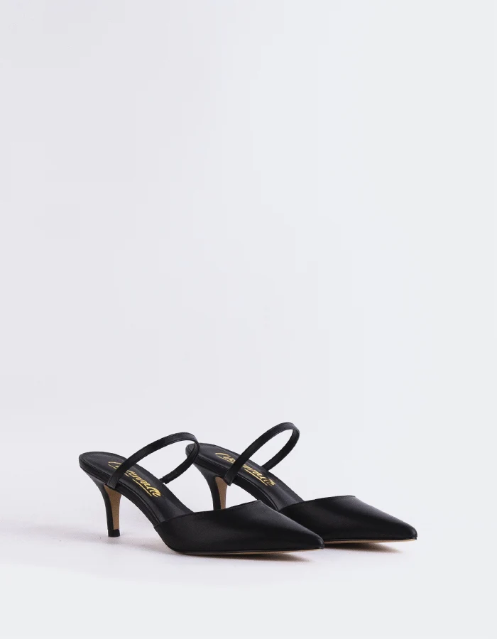 Forsythia Black Leather