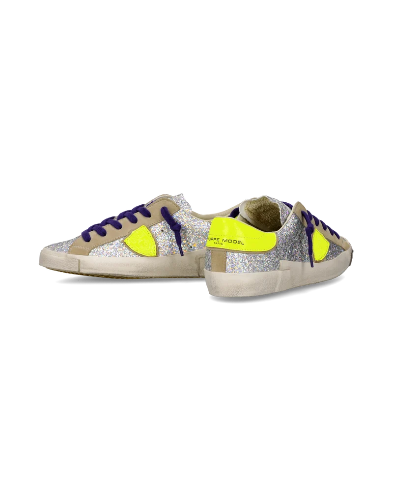 Sneakers Prsx Women, Silver Neon Yellow