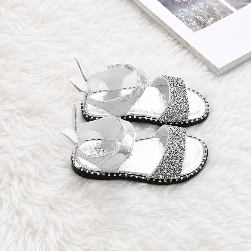 Silver Girl's Sandal With Rabbit Ears