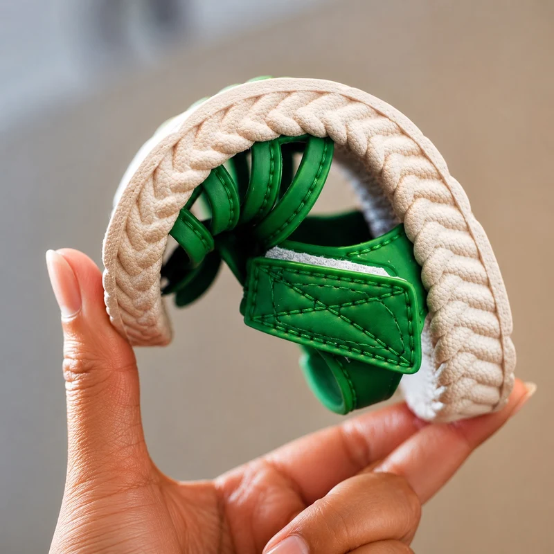 Girl's Sandal with Cute Green Flower