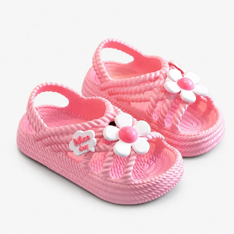 Cute Design Pink Girl Sandal with Flower