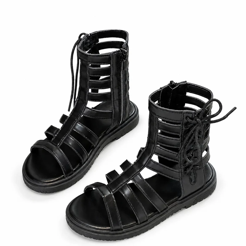 Girls' Sandals with Designer High Straps