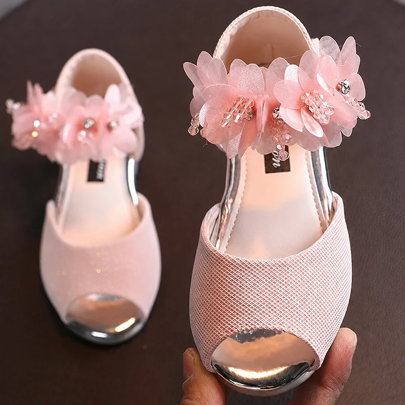 Girls' Soft Sandal with Flowers