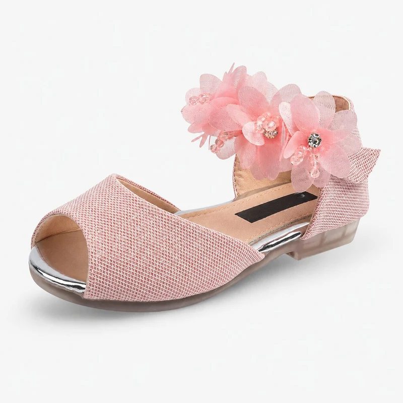 Girls' Soft Sandal with Flowers
