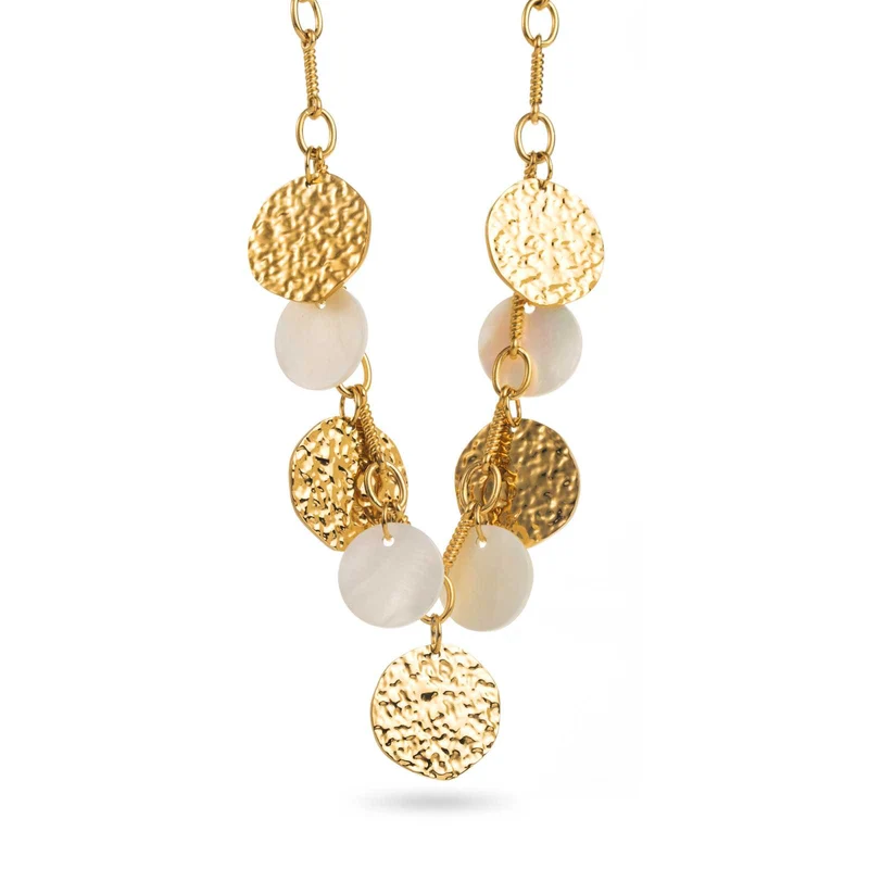 Collier Pampilles Nacre Doré acier inoxydable