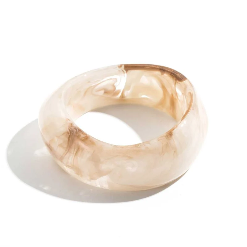 Bracelet Épais en Résine Nacrée