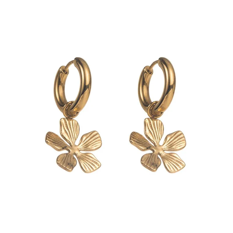 Boucles d’Oreilles Marguerite Dorée acier inoxydable