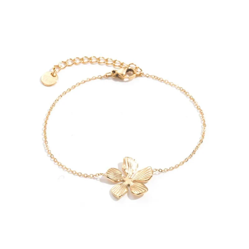 Bracelet Doré Fleur acier inoxydable