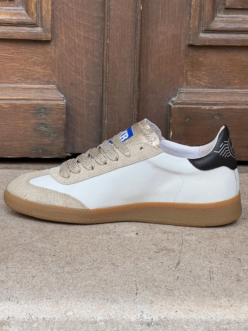 Basket en cuir blanc éclair doré EMILY D331 Semerdjian